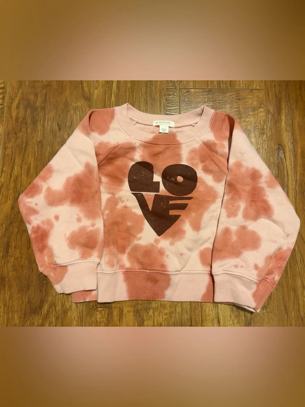 Crewcuts by J CREW | Tie-Dye Pink & Rust LOVE Sweatshirt | KIDS XXS